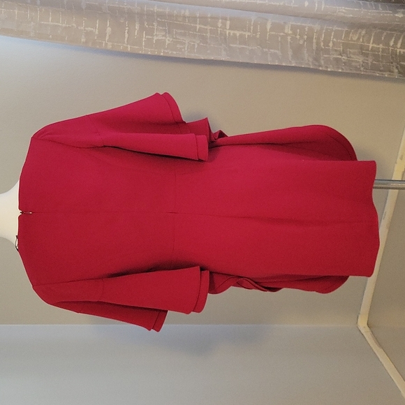 Halston Heritage V-Neck Flounce Sleeve Mini Dress - Picture 4 of 9